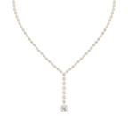 Round Cut Lab Grown Diamond Lariat Tennis Necklace