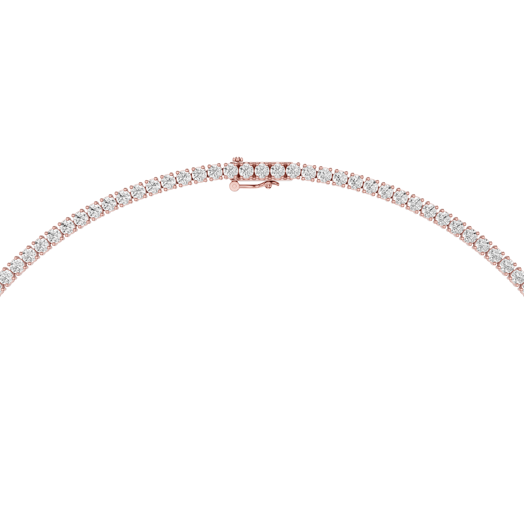 Graduated Round Cut Lab Grown Diamond Tennis Necklace