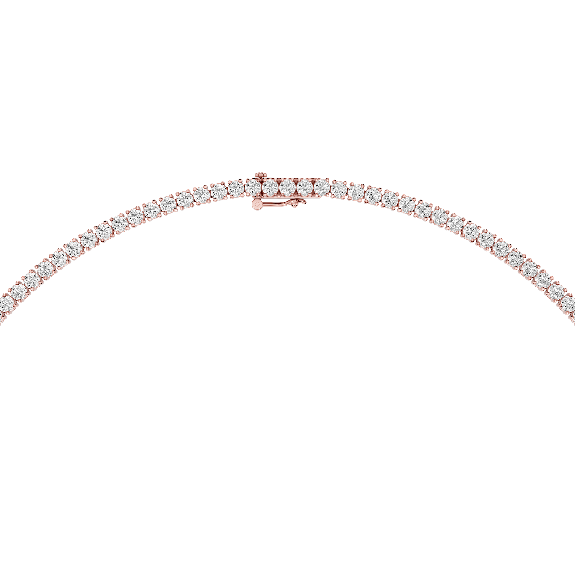 Graduated Round Cut Lab Grown Diamond Tennis Necklace