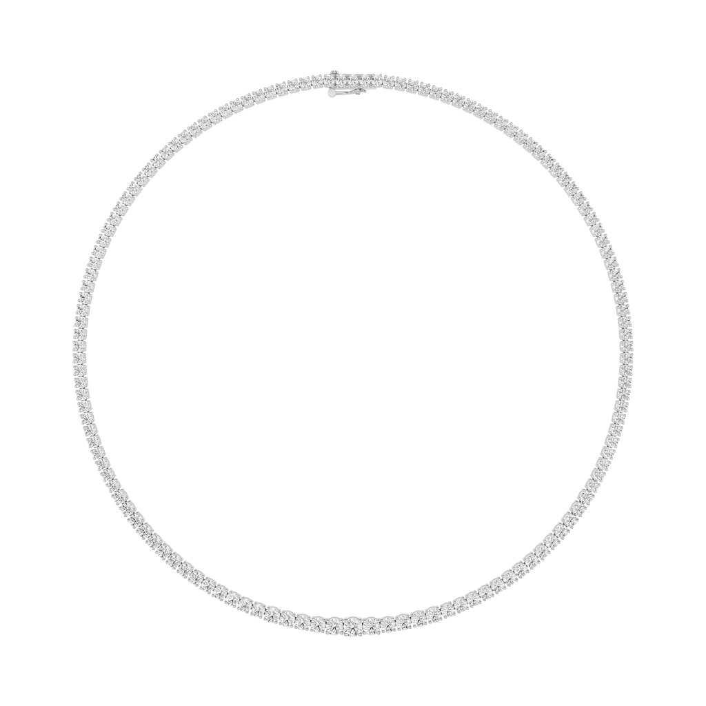 Graduated Round Cut Lab Grown Diamond Tennis Necklace