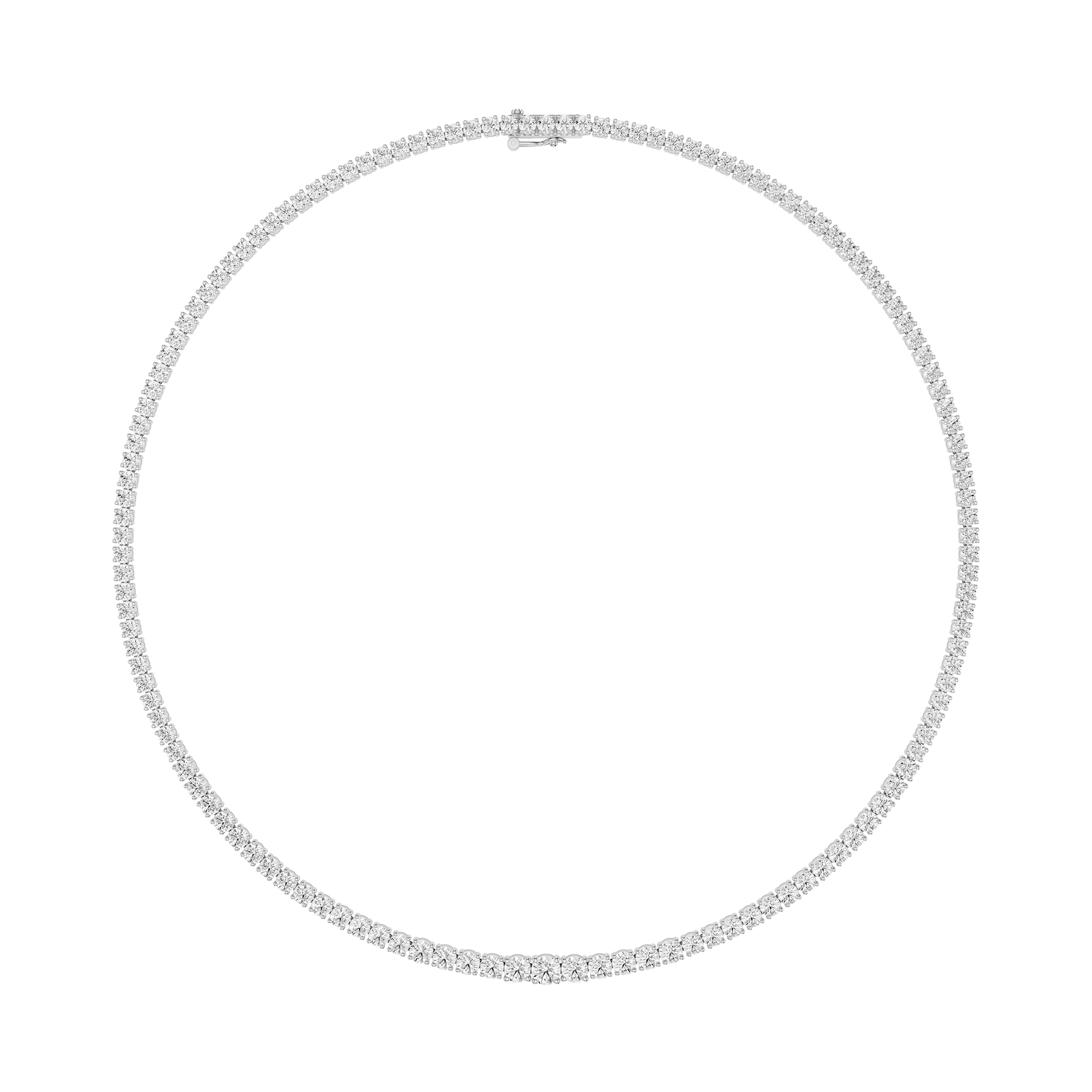 Graduated Round Cut Lab Grown Diamond Tennis Necklace