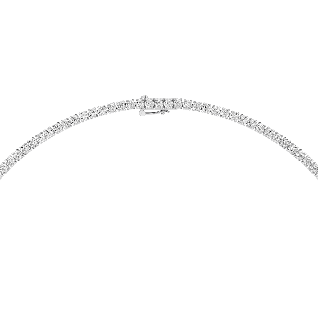 Graduated Round Cut Lab Grown Diamond Tennis Necklace
