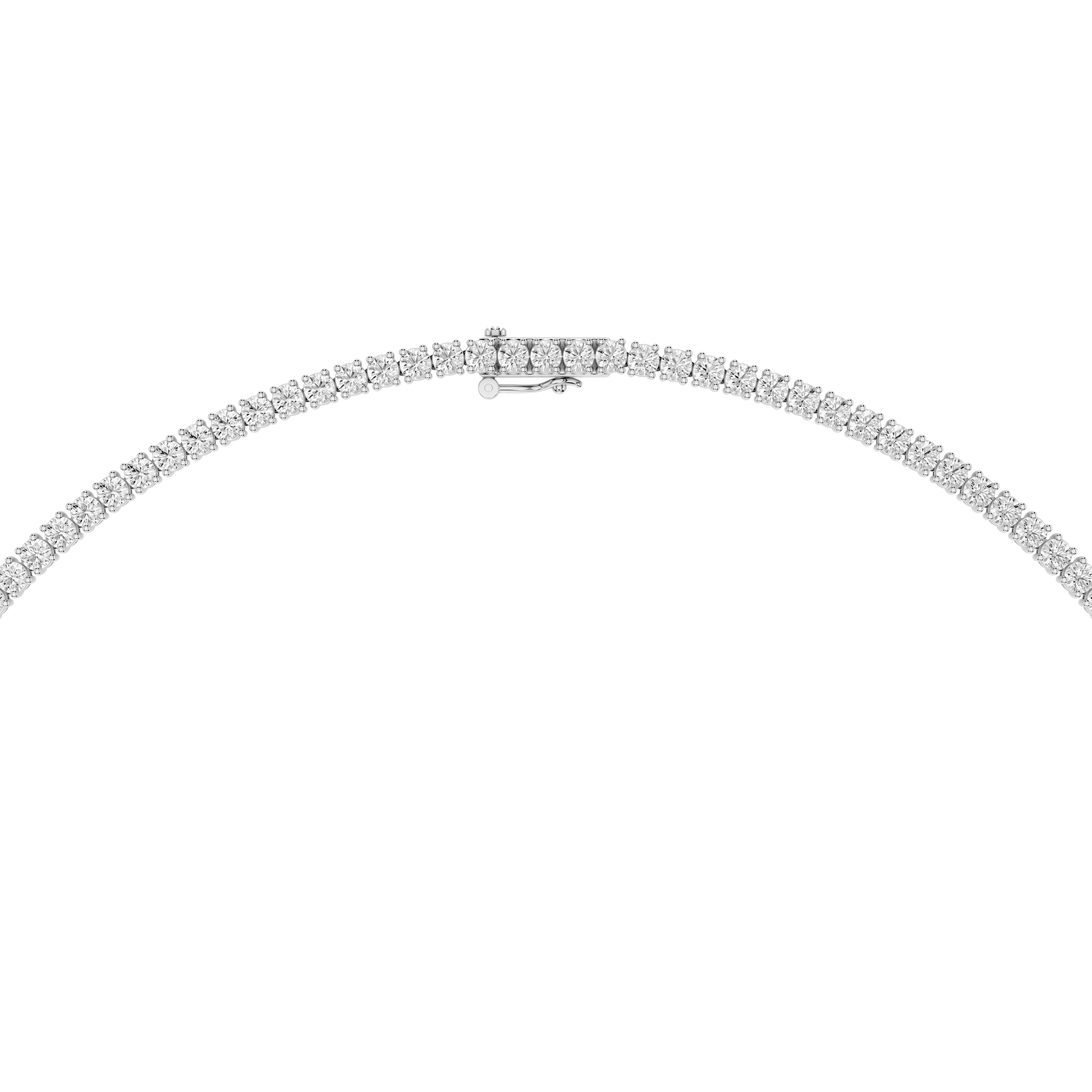 Graduated Round Cut Lab Grown Diamond Tennis Necklace