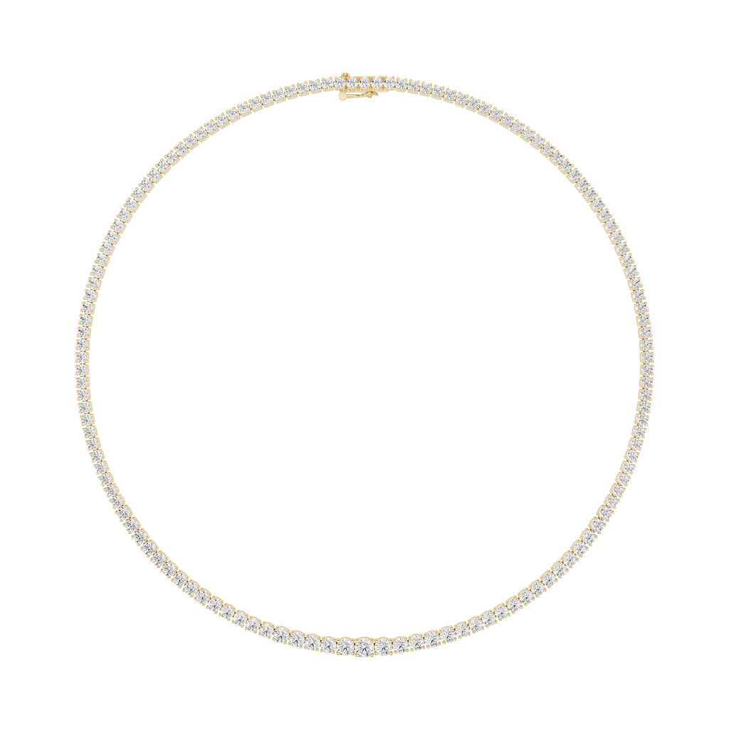 Graduated Round Cut Lab Grown Diamond Tennis Necklace