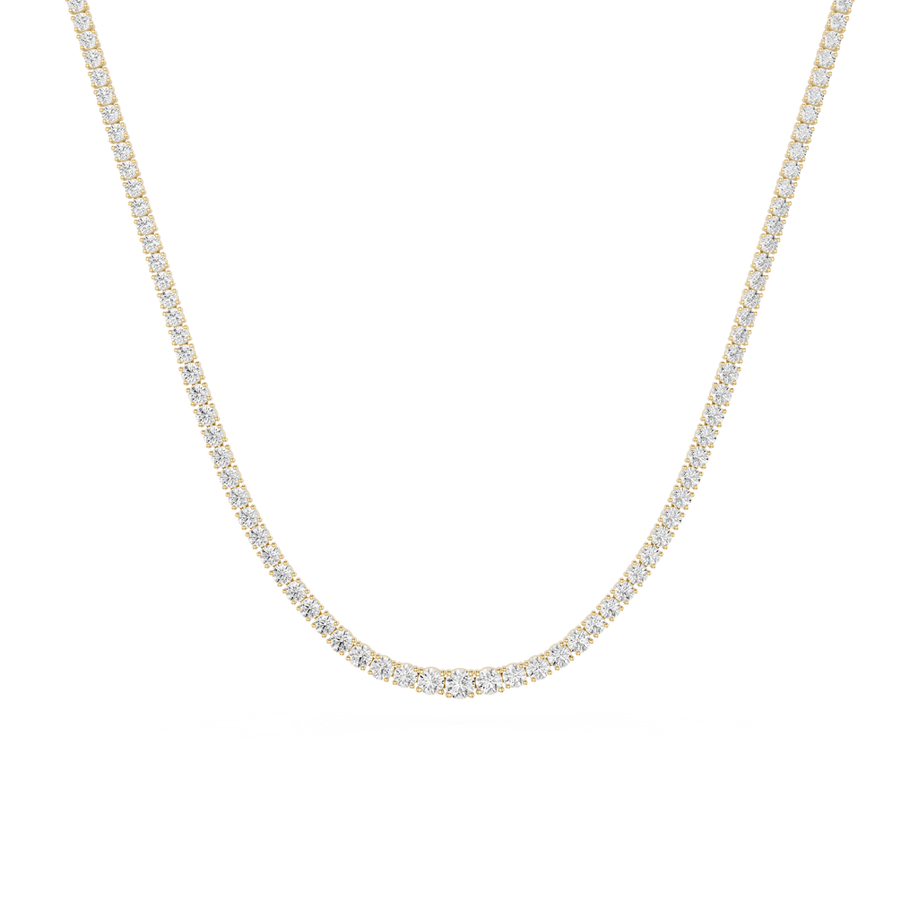 Graduated Round Cut Lab Grown Diamond Tennis Necklace