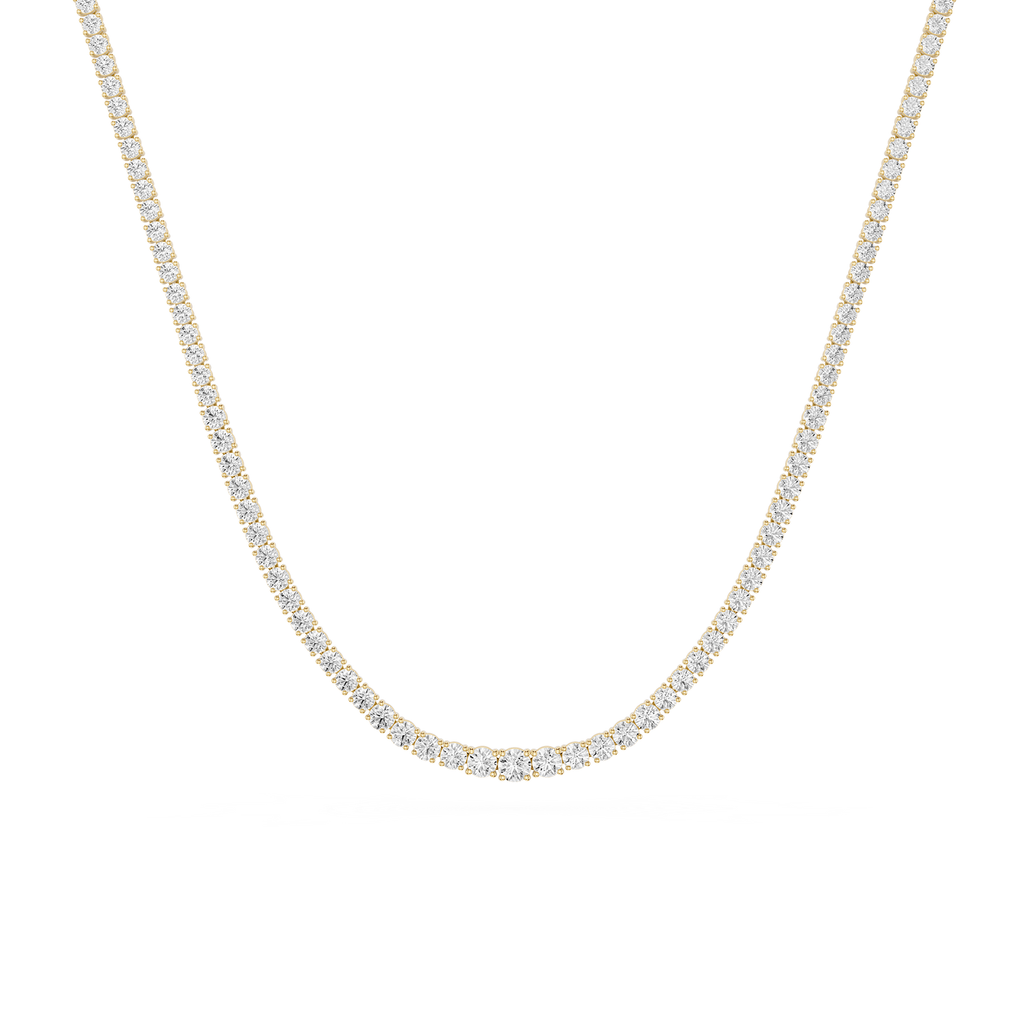 Graduated Round Cut Lab Grown Diamond Tennis Necklace