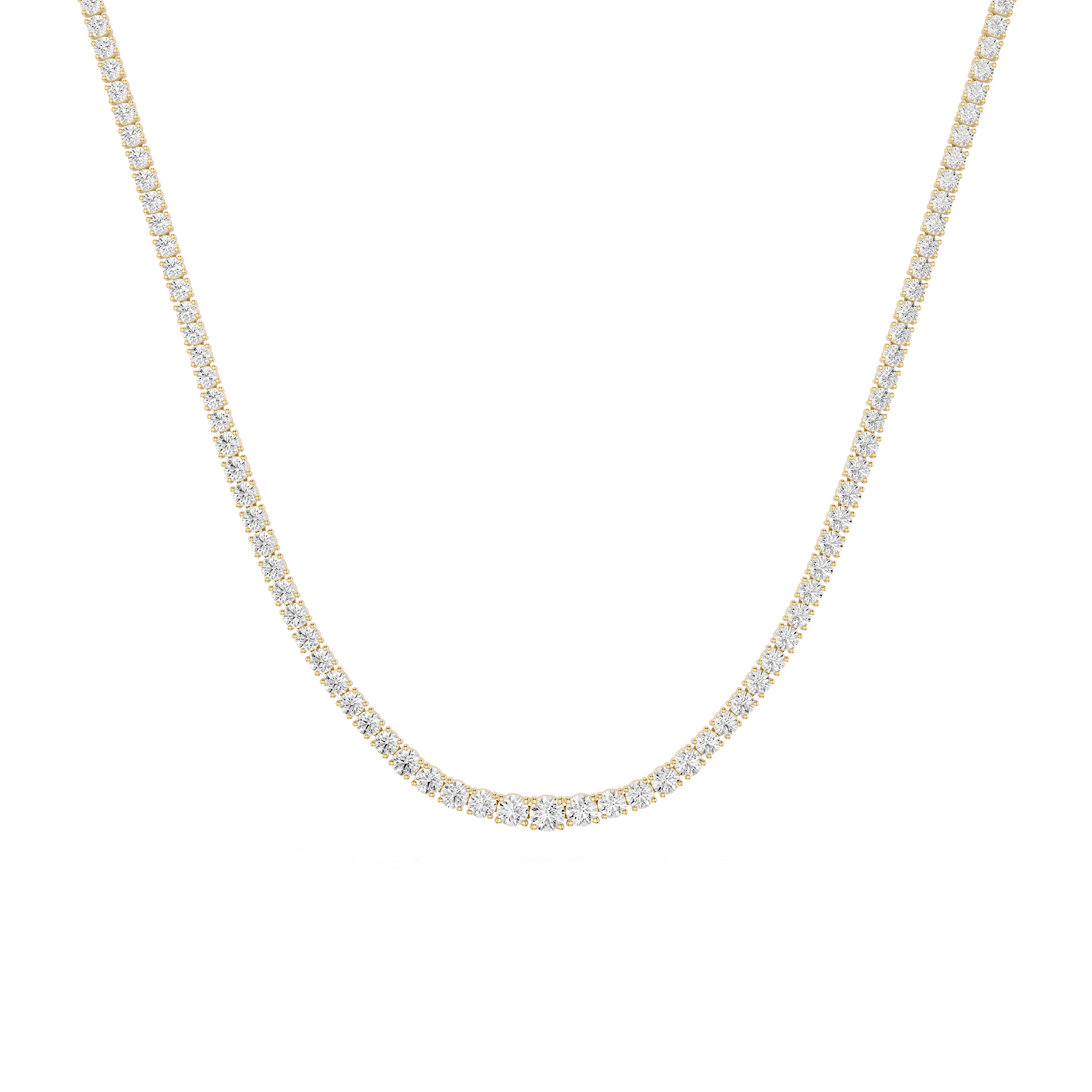 Graduated Round Cut Lab Grown Diamond Tennis Necklace