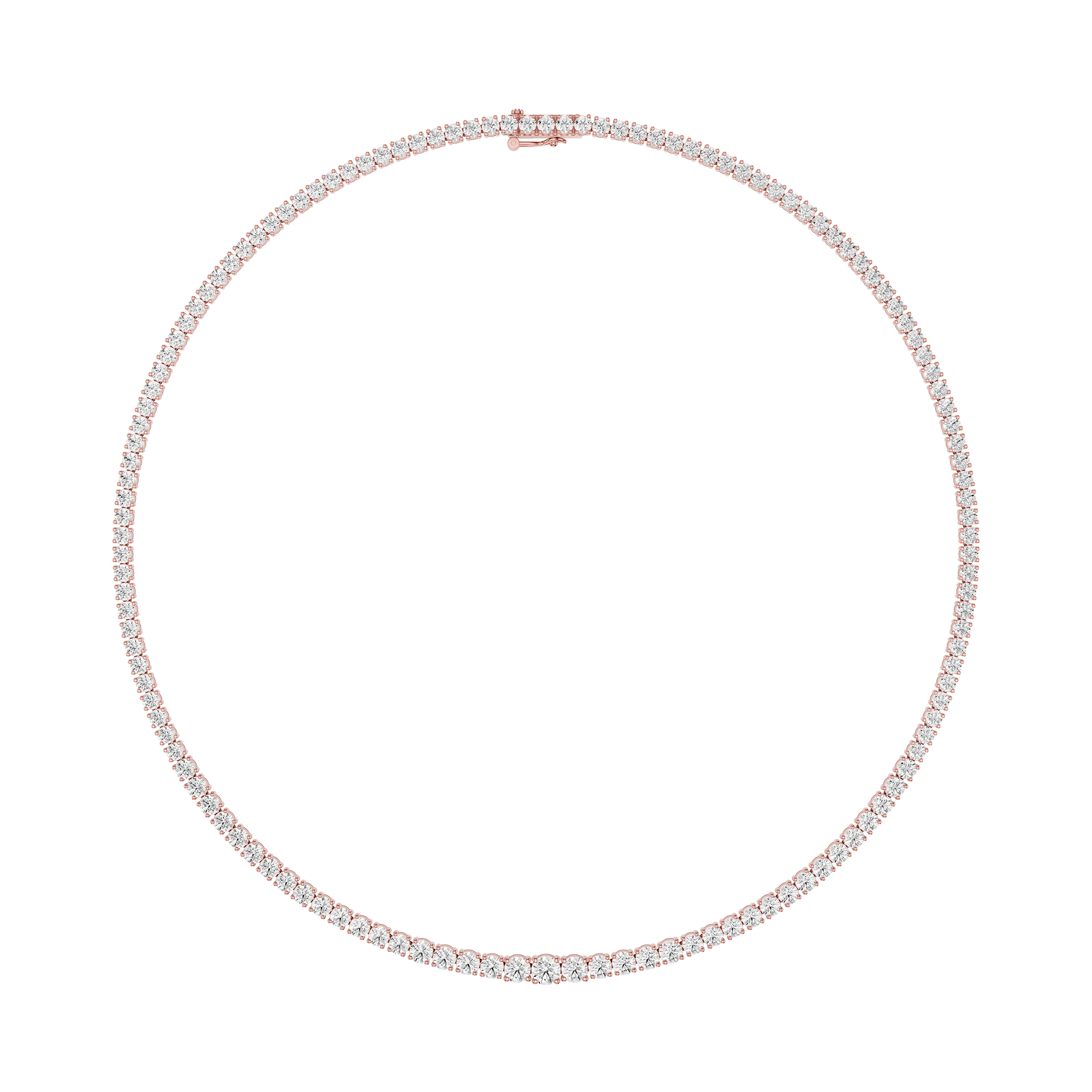 Graduated Round Cut Lab Grown Diamond Tennis Necklace