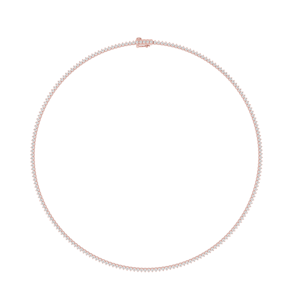 Classic Round Cut Lab Grown Diamond Tennis Necklace