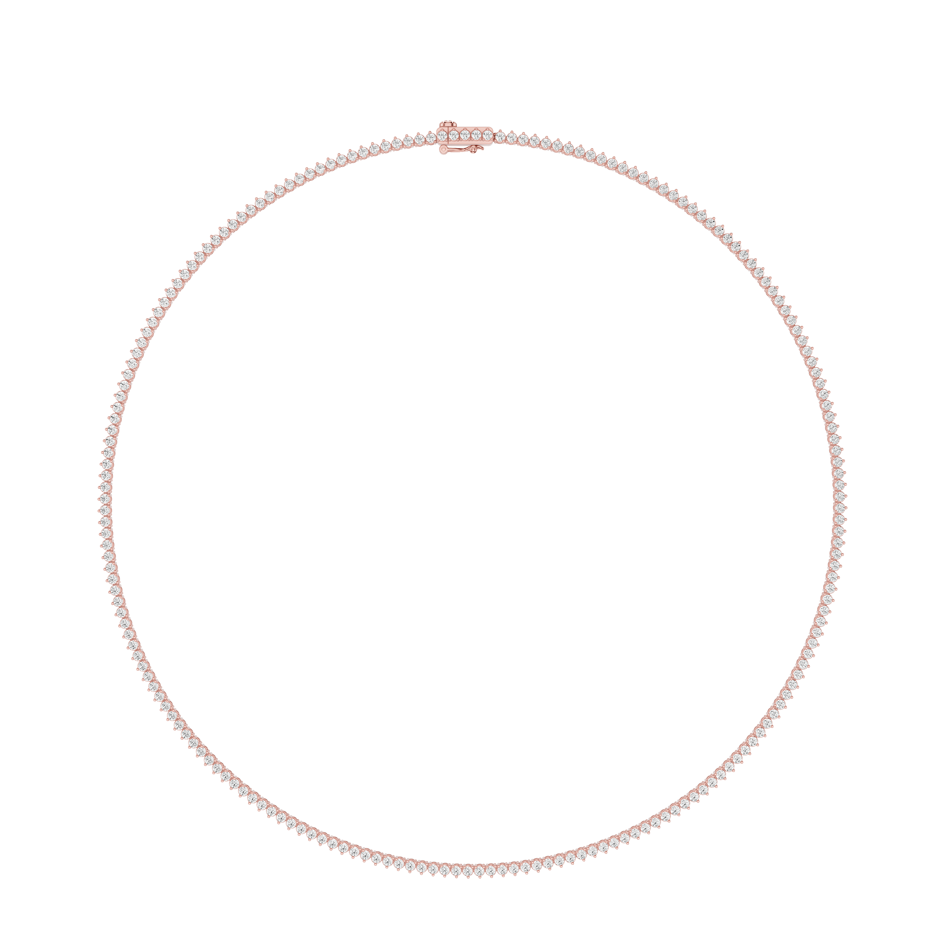 Classic Round Cut Lab Grown Diamond Tennis Necklace