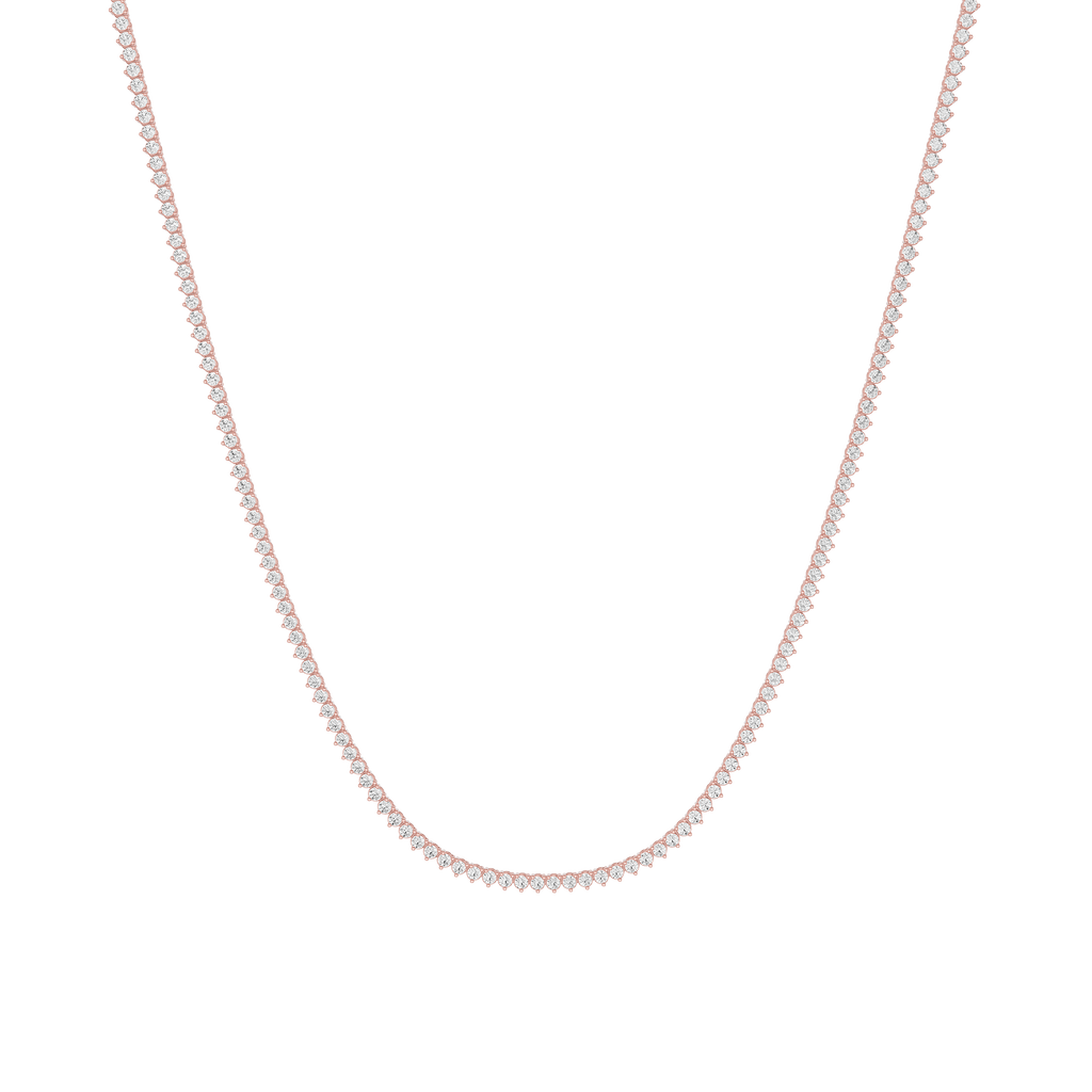 Classic Round Cut Lab Grown Diamond Tennis Necklace