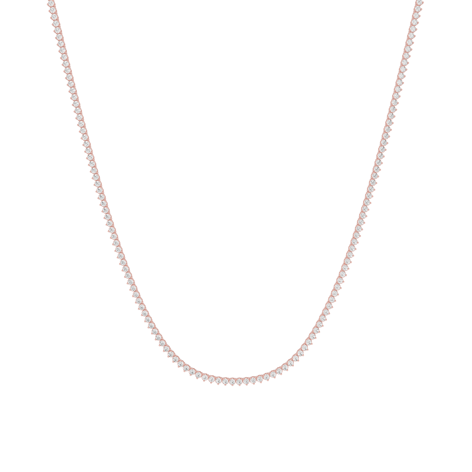Classic Round Cut Lab Grown Diamond Tennis Necklace