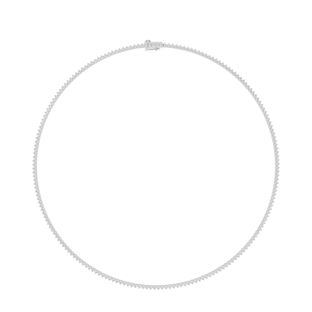 Classic Round Cut Lab Grown Diamond Tennis Necklace