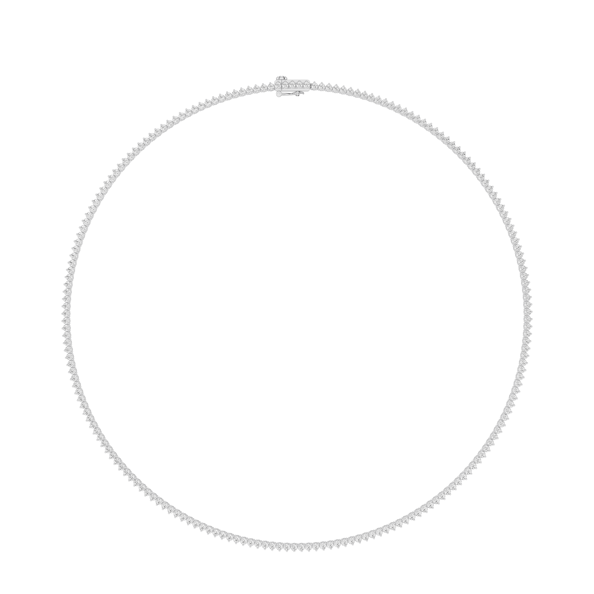 Classic Round Cut Lab Grown Diamond Tennis Necklace
