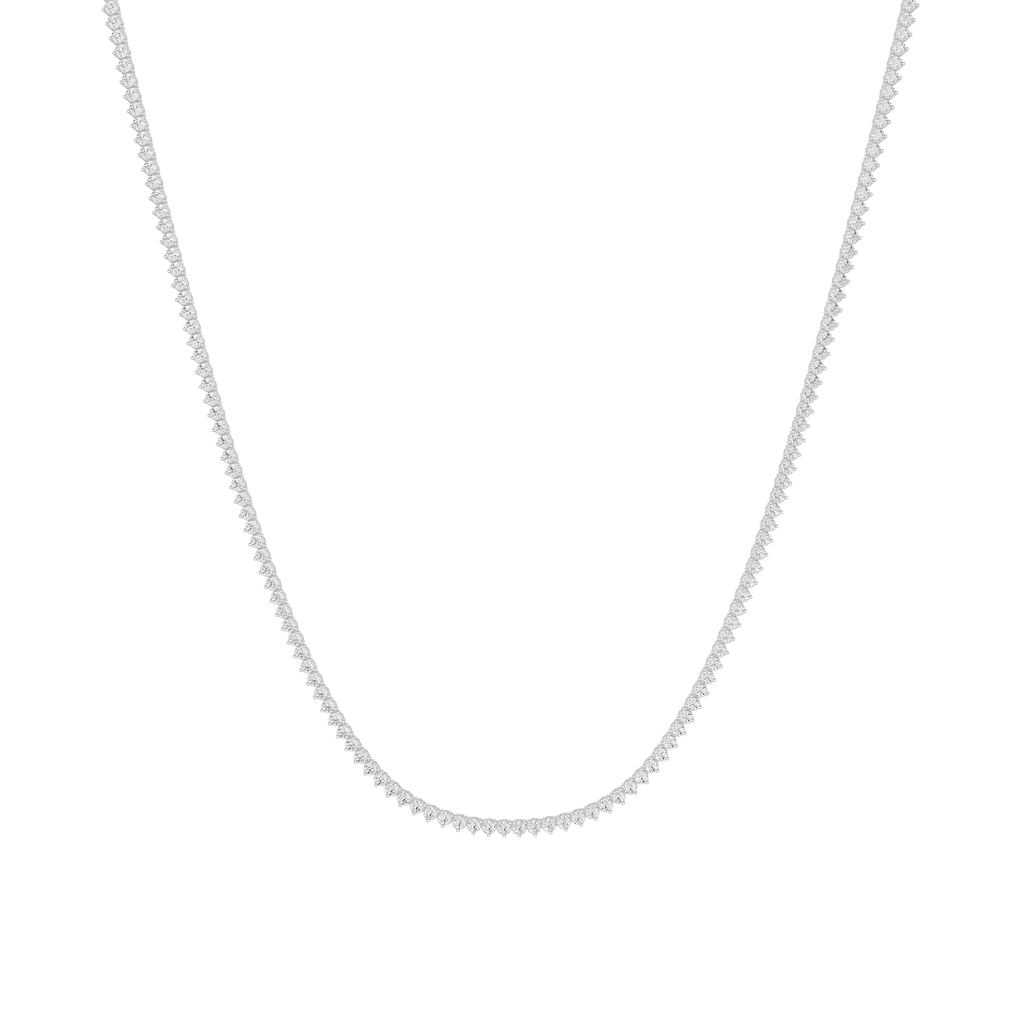 Classic Round Cut Lab Grown Diamond Tennis Necklace