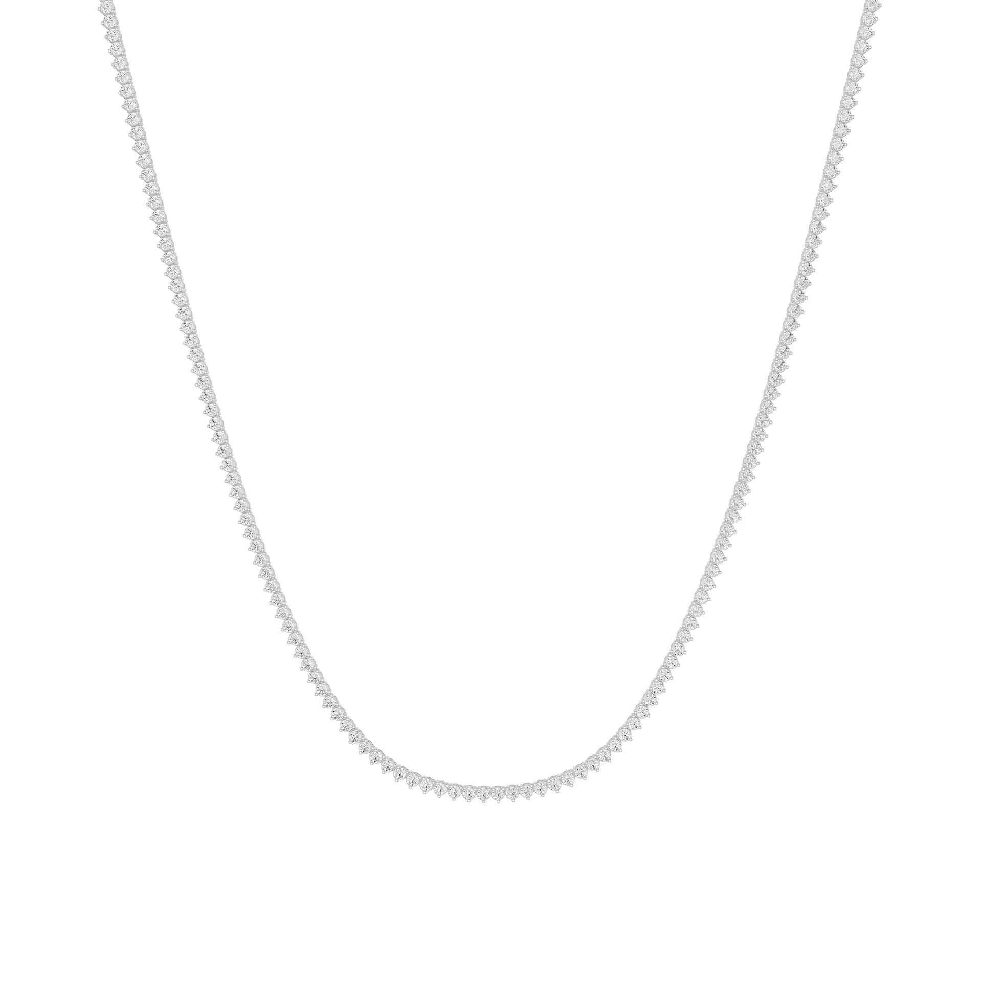 Classic Round Cut Lab Grown Diamond Tennis Necklace