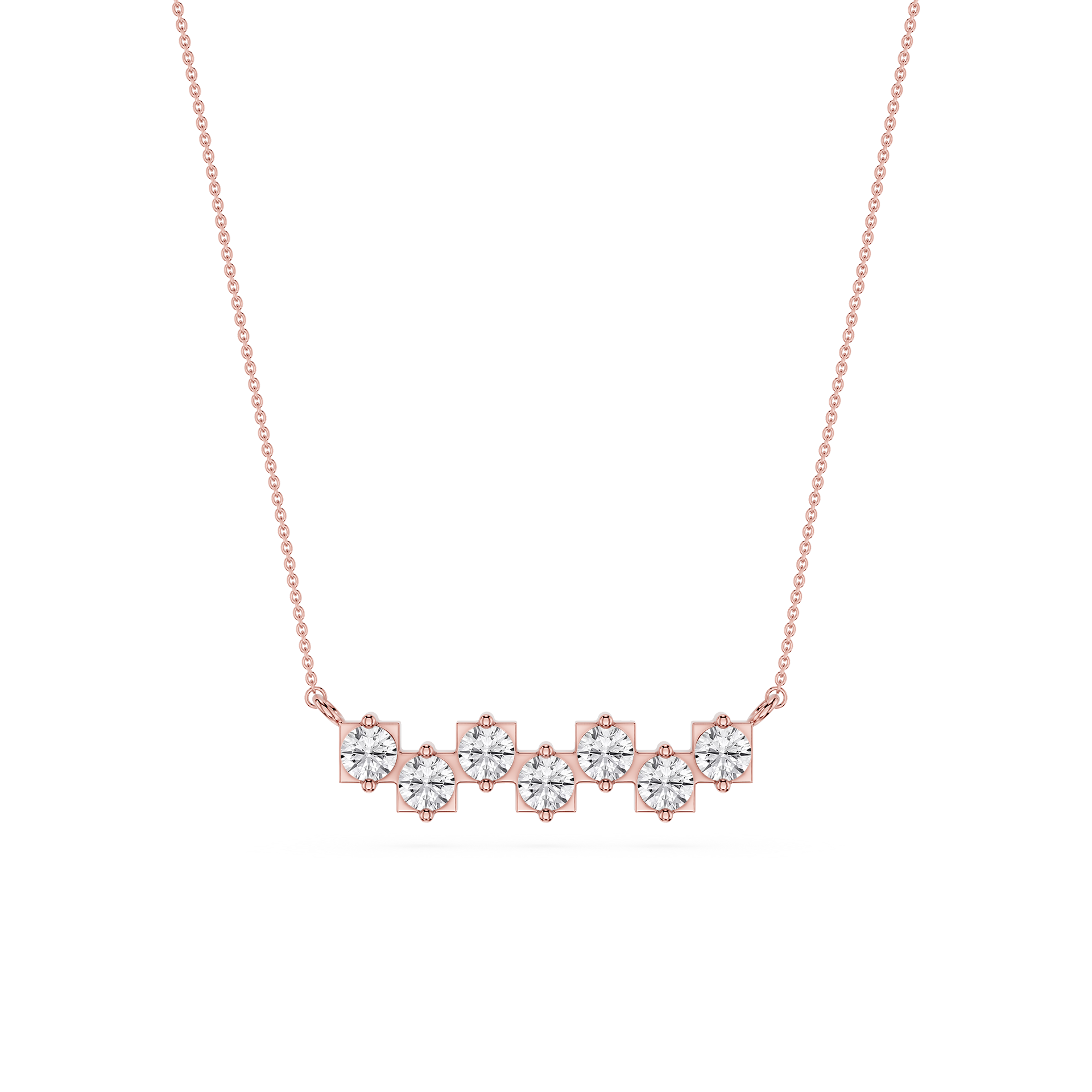 Round Lab Grown Diamond Bar Necklace for Women