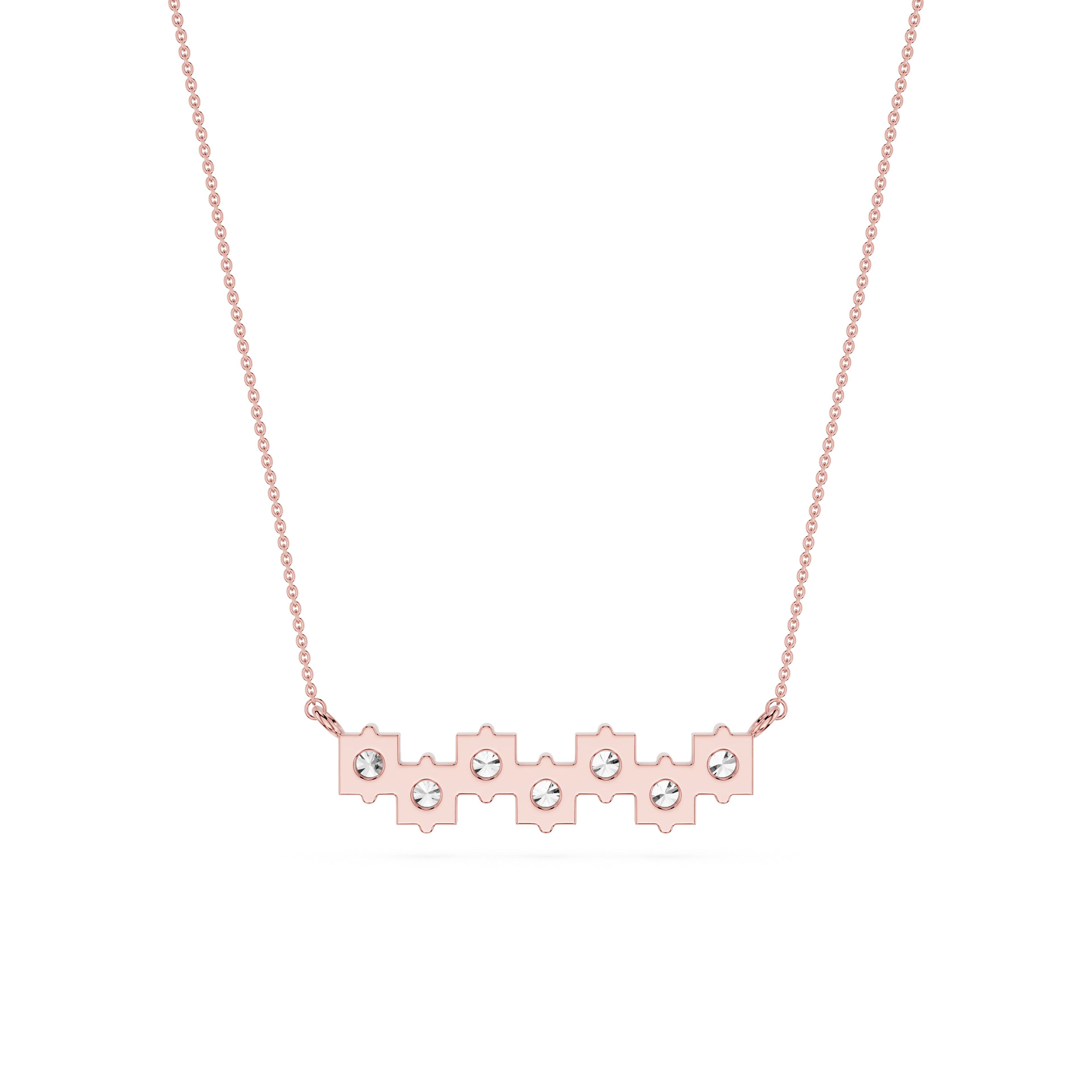 Round Lab Grown Diamond Bar Necklace for Women