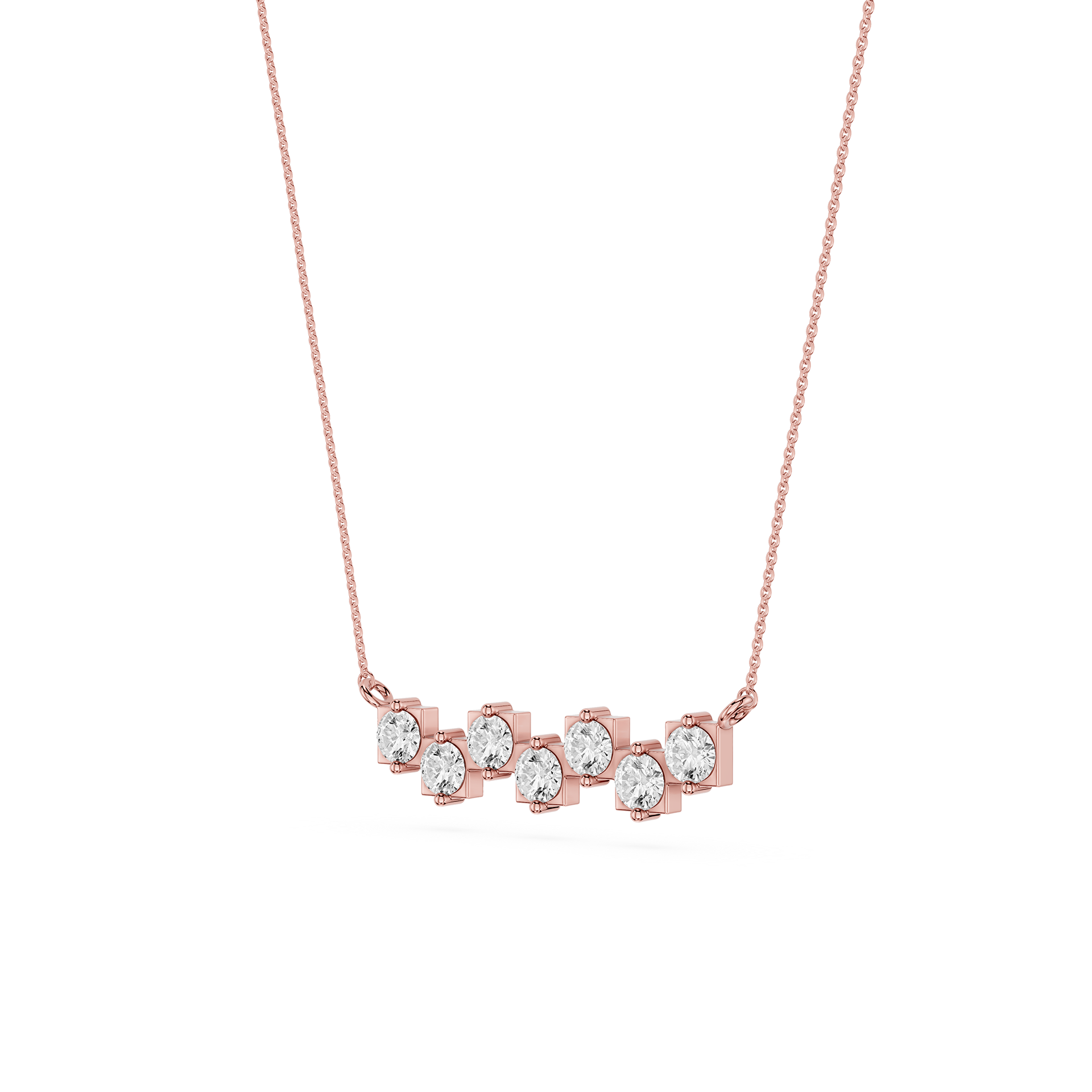 Round Lab Grown Diamond Bar Necklace for Women