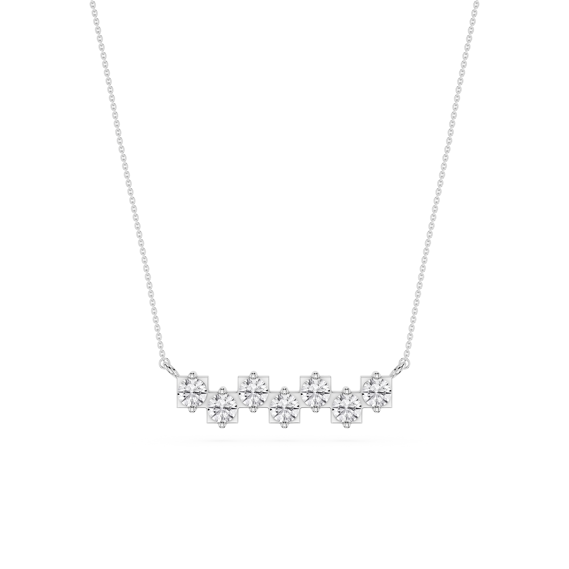 Round Lab Grown Diamond Bar Necklace for Women