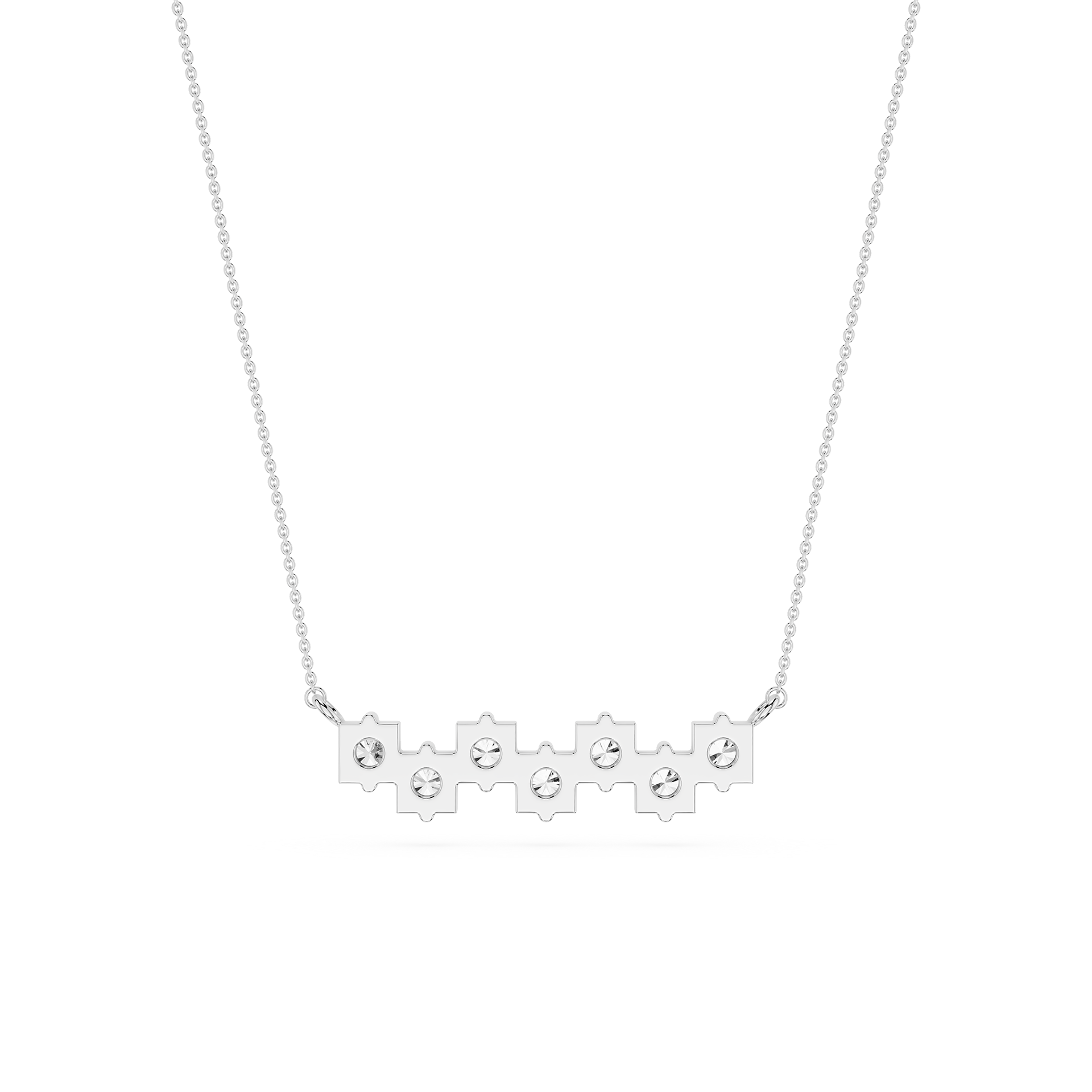 Round Lab Grown Diamond Bar Necklace for Women