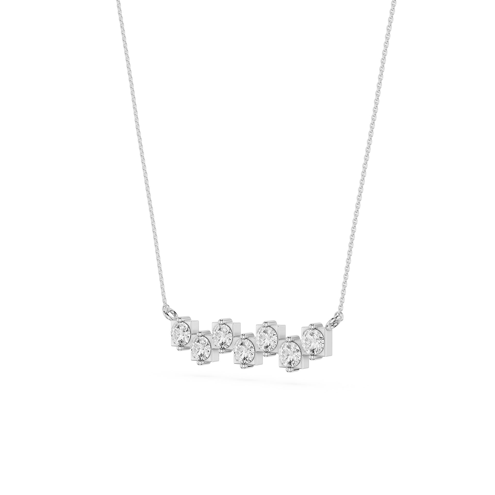 Round Lab Grown Diamond Bar Necklace for Women