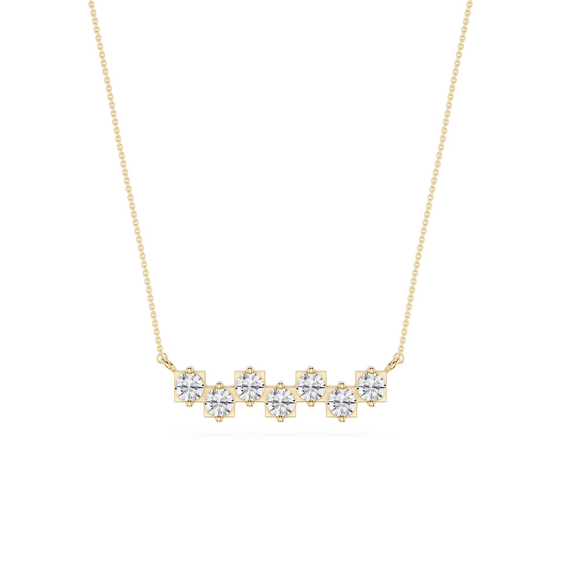 Round Lab Grown Diamond Bar Necklace for Women