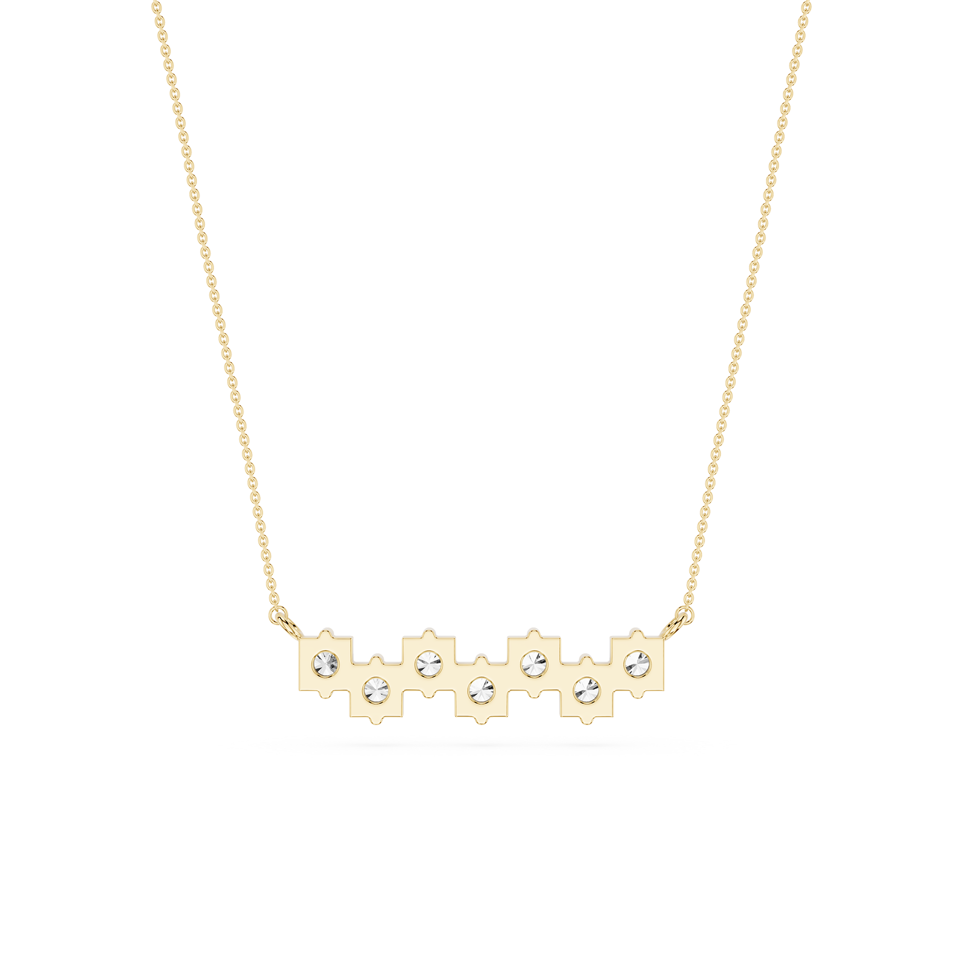 Round Lab Grown Diamond Bar Necklace for Women