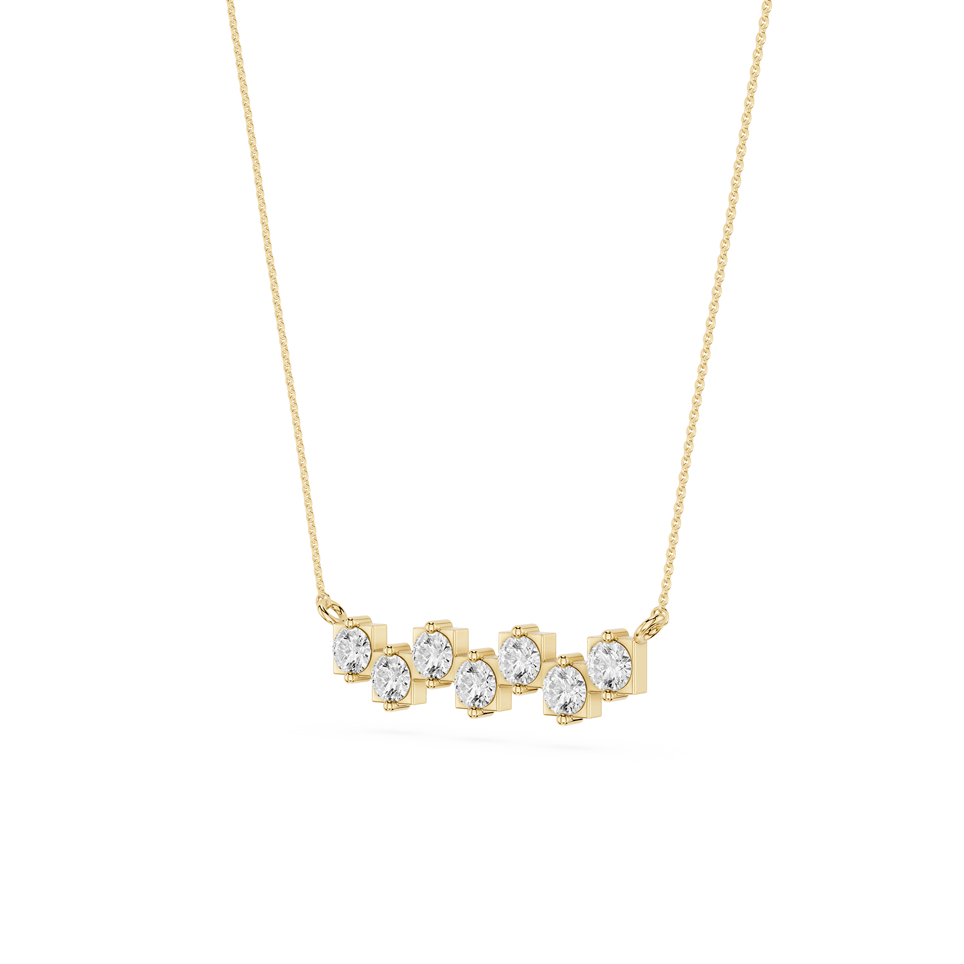 Round Lab Grown Diamond Bar Necklace for Women