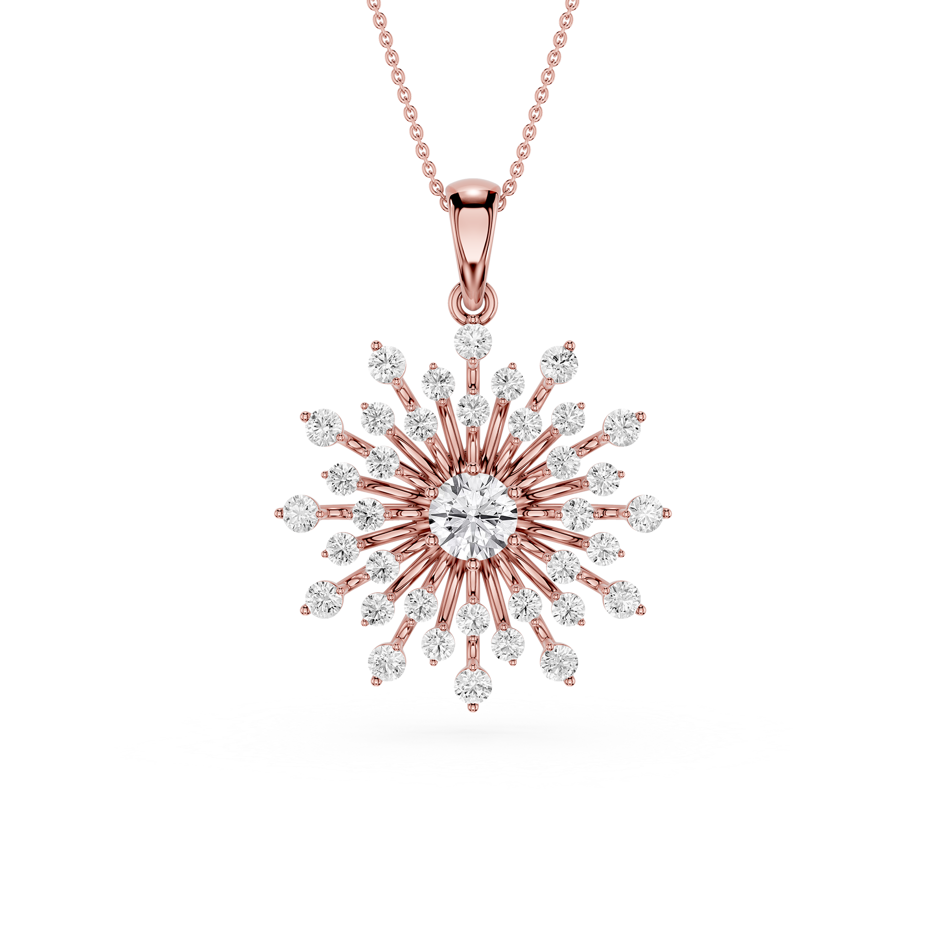 Sunburst Lab Grown Diamond Pendant for Women
