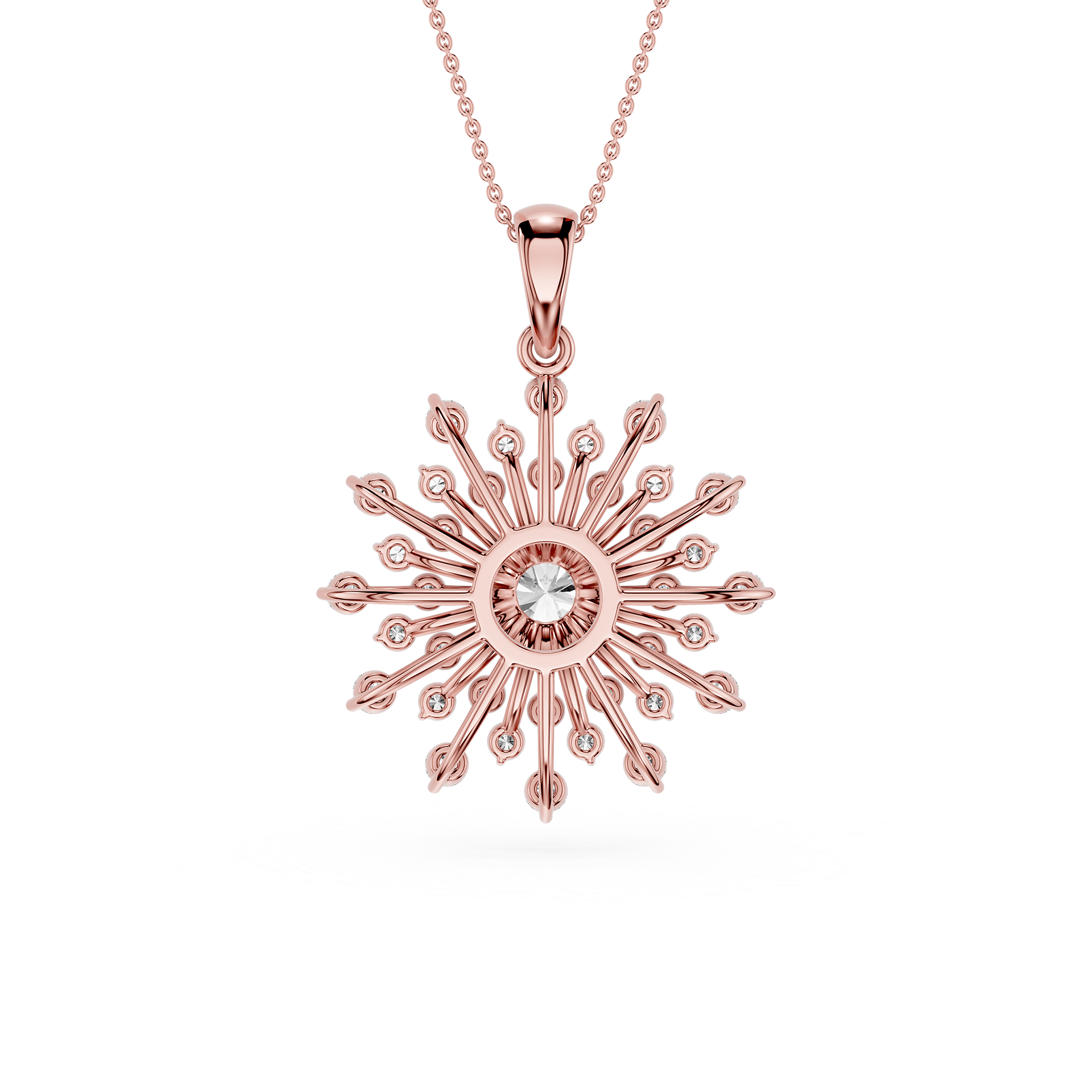 Sunburst Lab Grown Diamond Pendant for Women