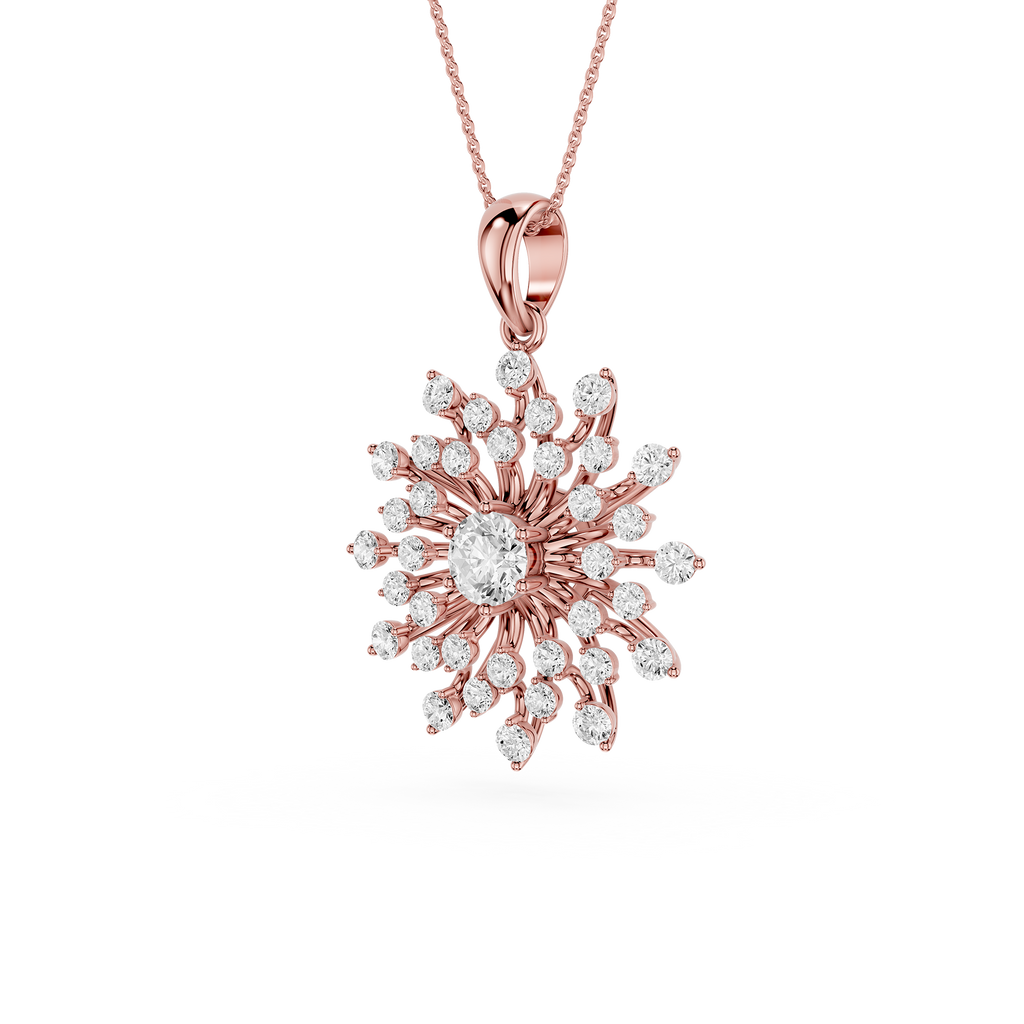 Sunburst Lab Grown Diamond Pendant for Women