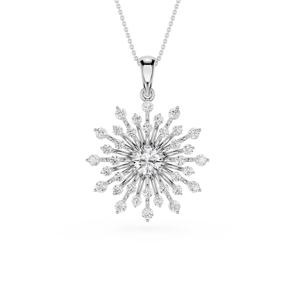 Sunburst Lab Grown Diamond Pendant for Women