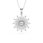 Sunburst Lab Grown Diamond Pendant for Women
