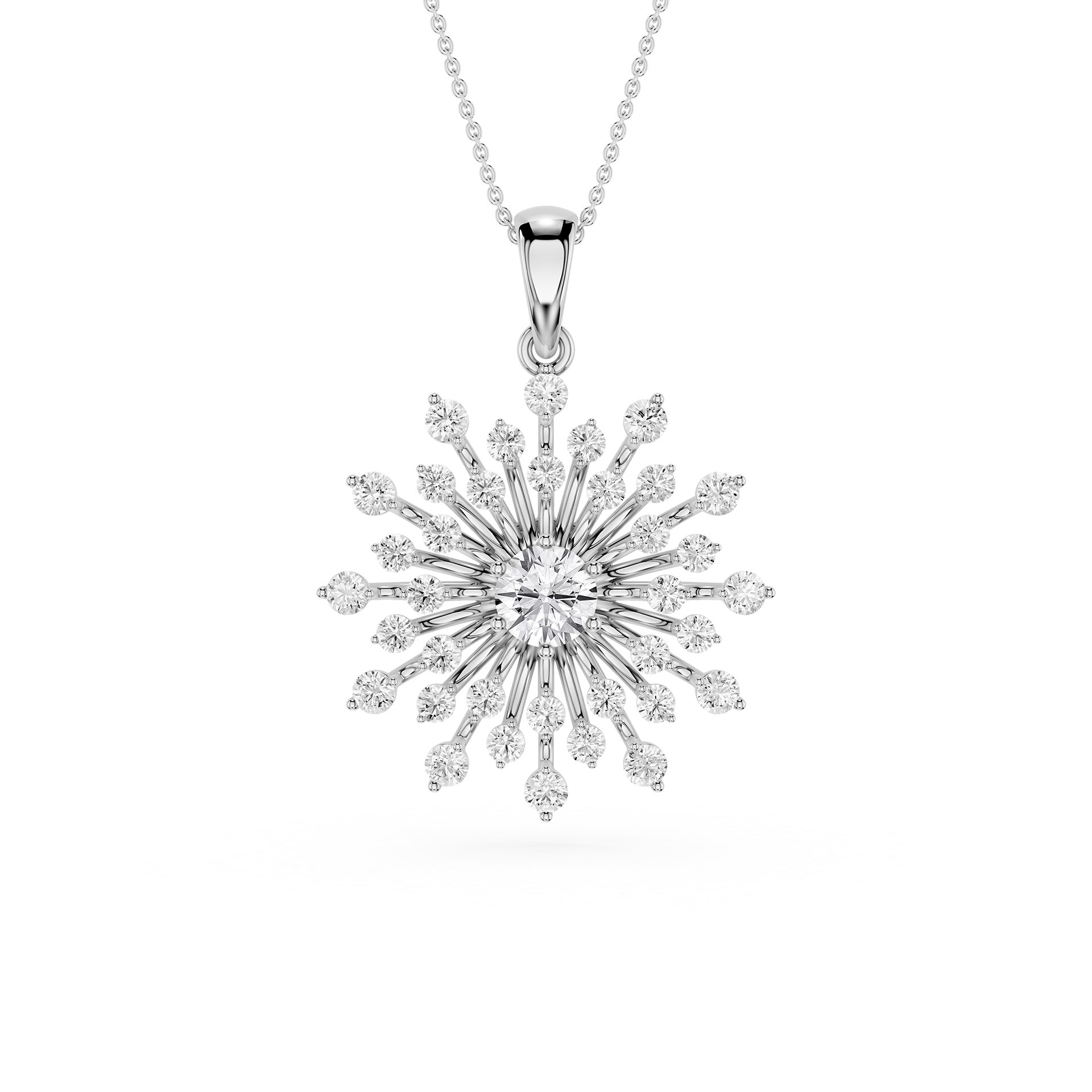 Sunburst Lab Grown Diamond Pendant for Women