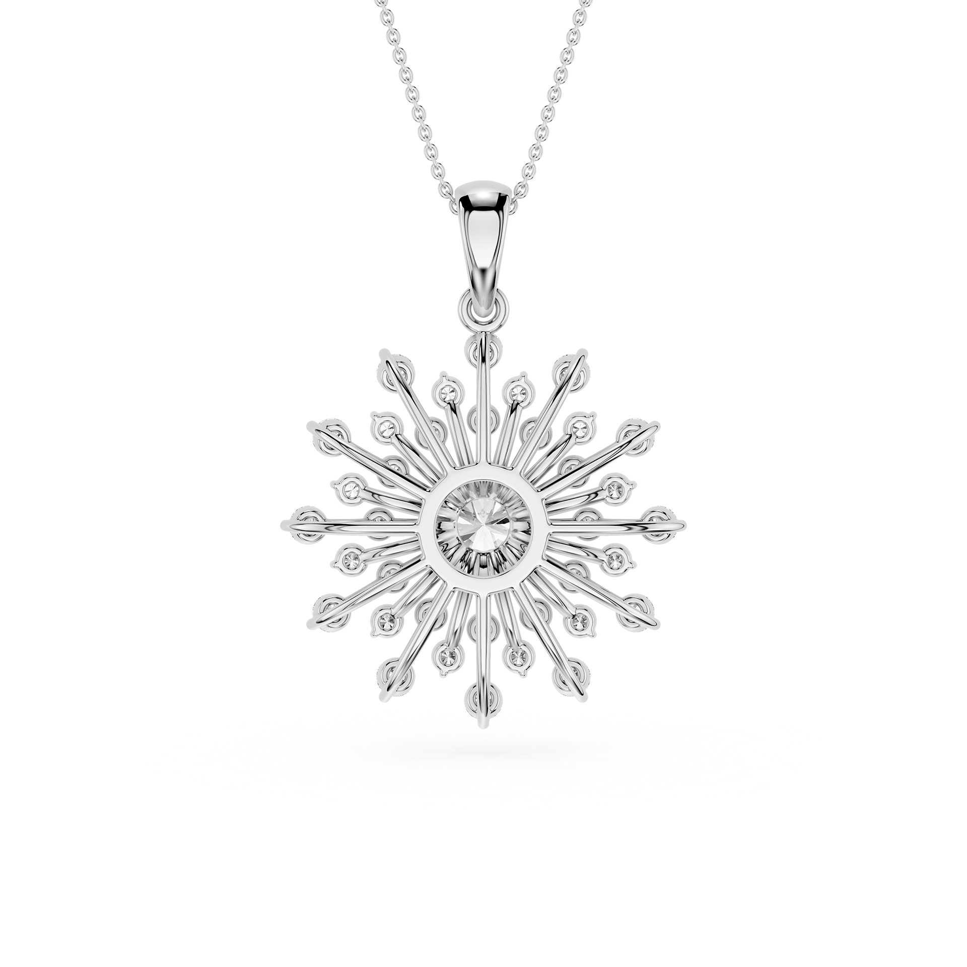 Sunburst Lab Grown Diamond Pendant for Women