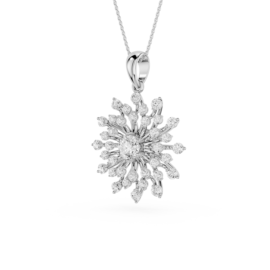 Sunburst Lab Grown Diamond Pendant for Women