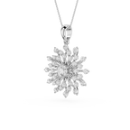 Sunburst Lab Grown Diamond Pendant for Women