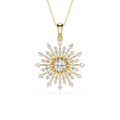Sunburst Lab Grown Diamond Pendant for Women