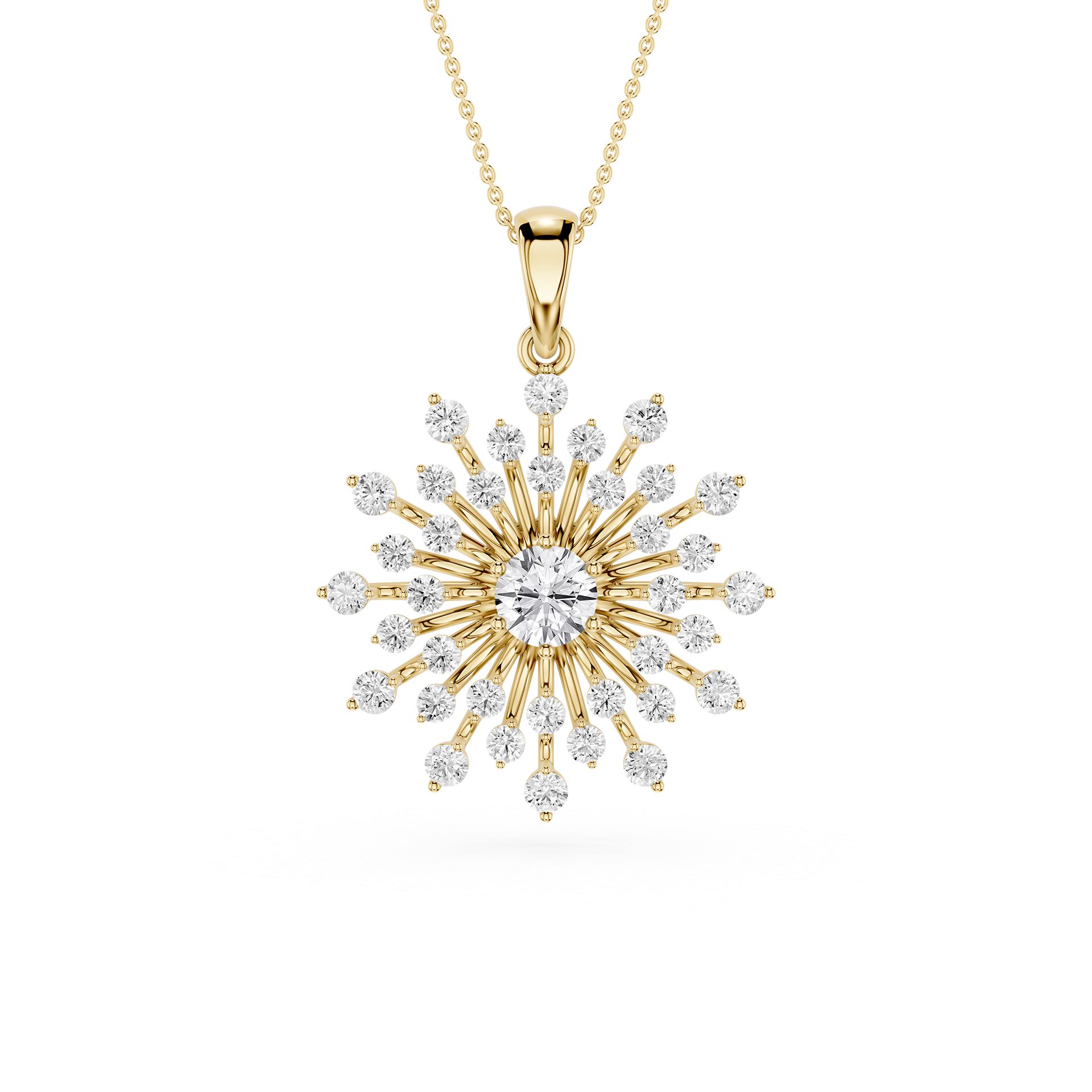 Sunburst Lab Grown Diamond Pendant for Women