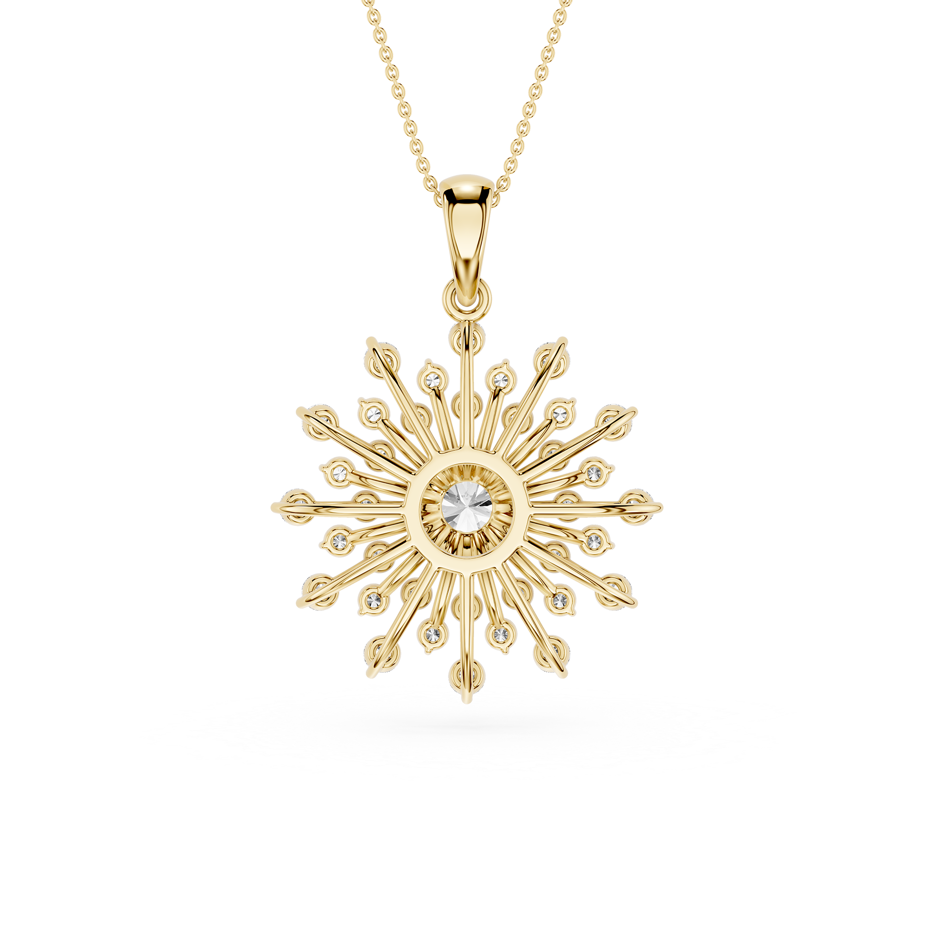 Sunburst Lab Grown Diamond Pendant for Women
