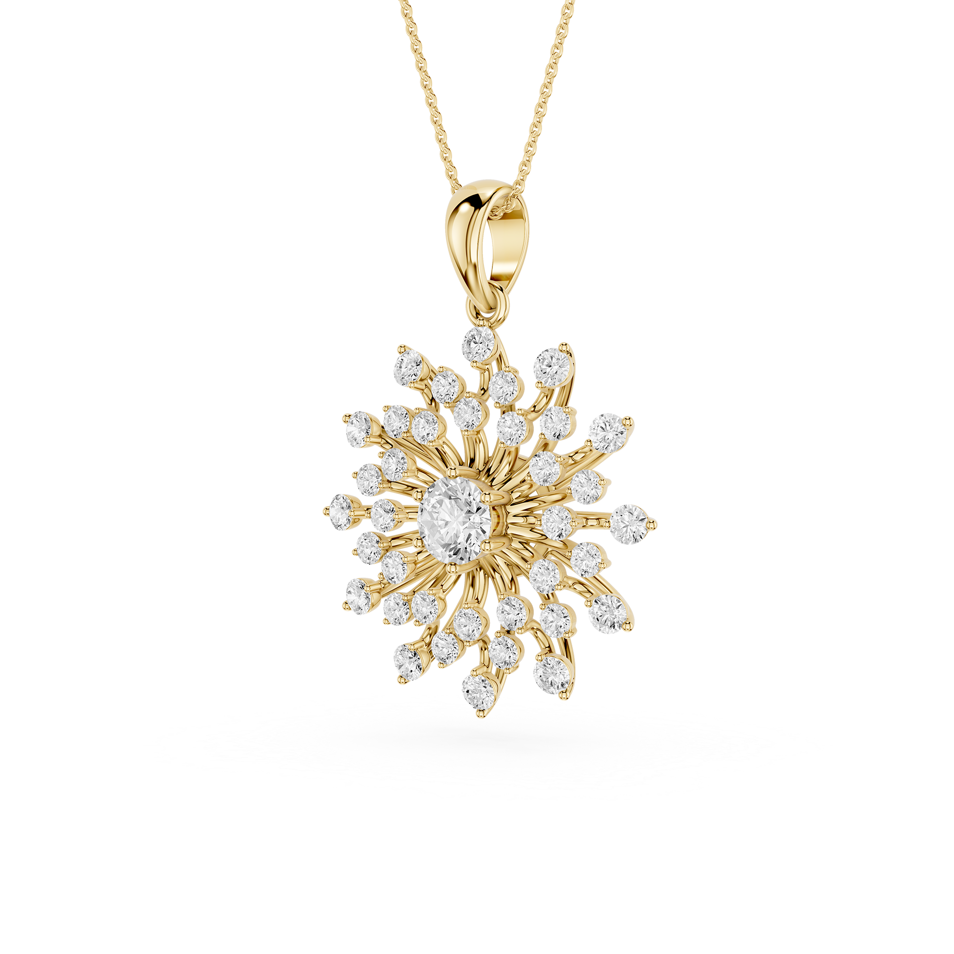 Sunburst Lab Grown Diamond Pendant for Women