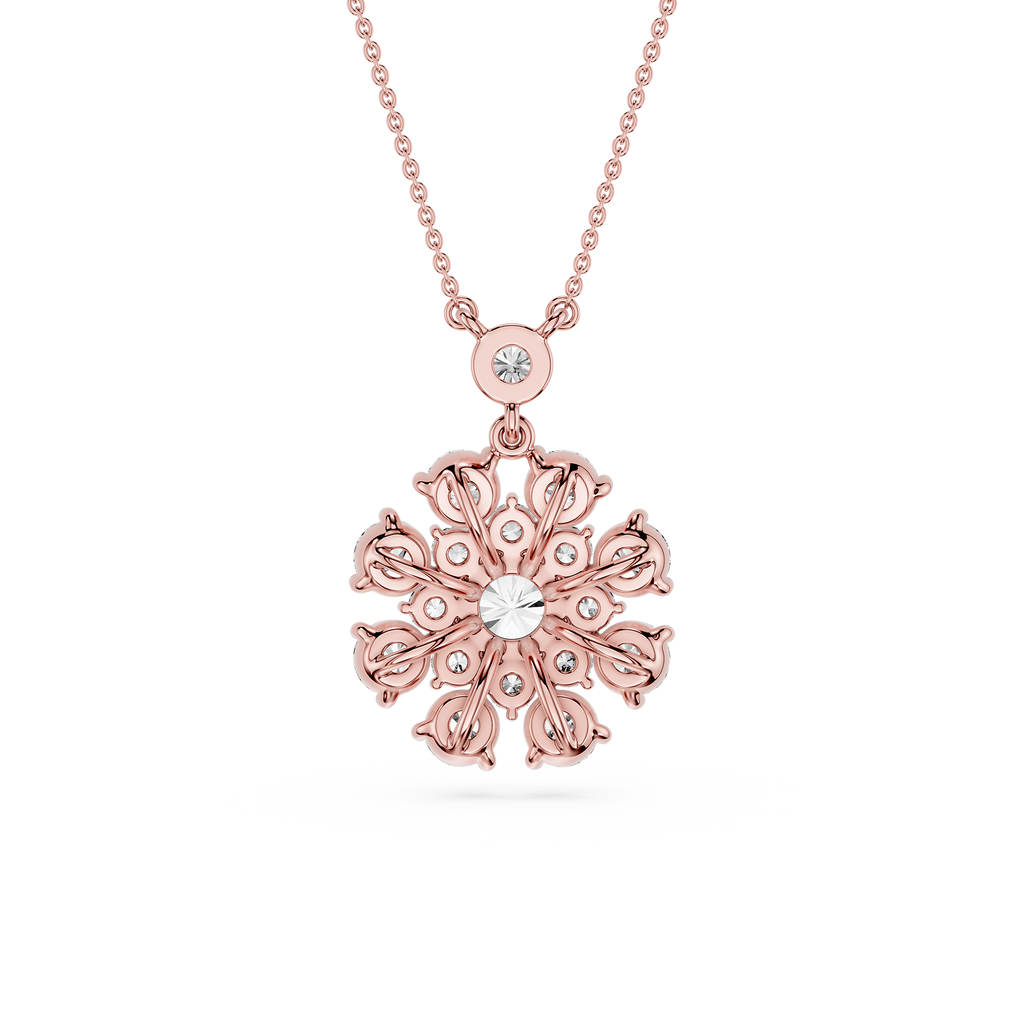 Round Lab Grown Diamond Cluster Pendant