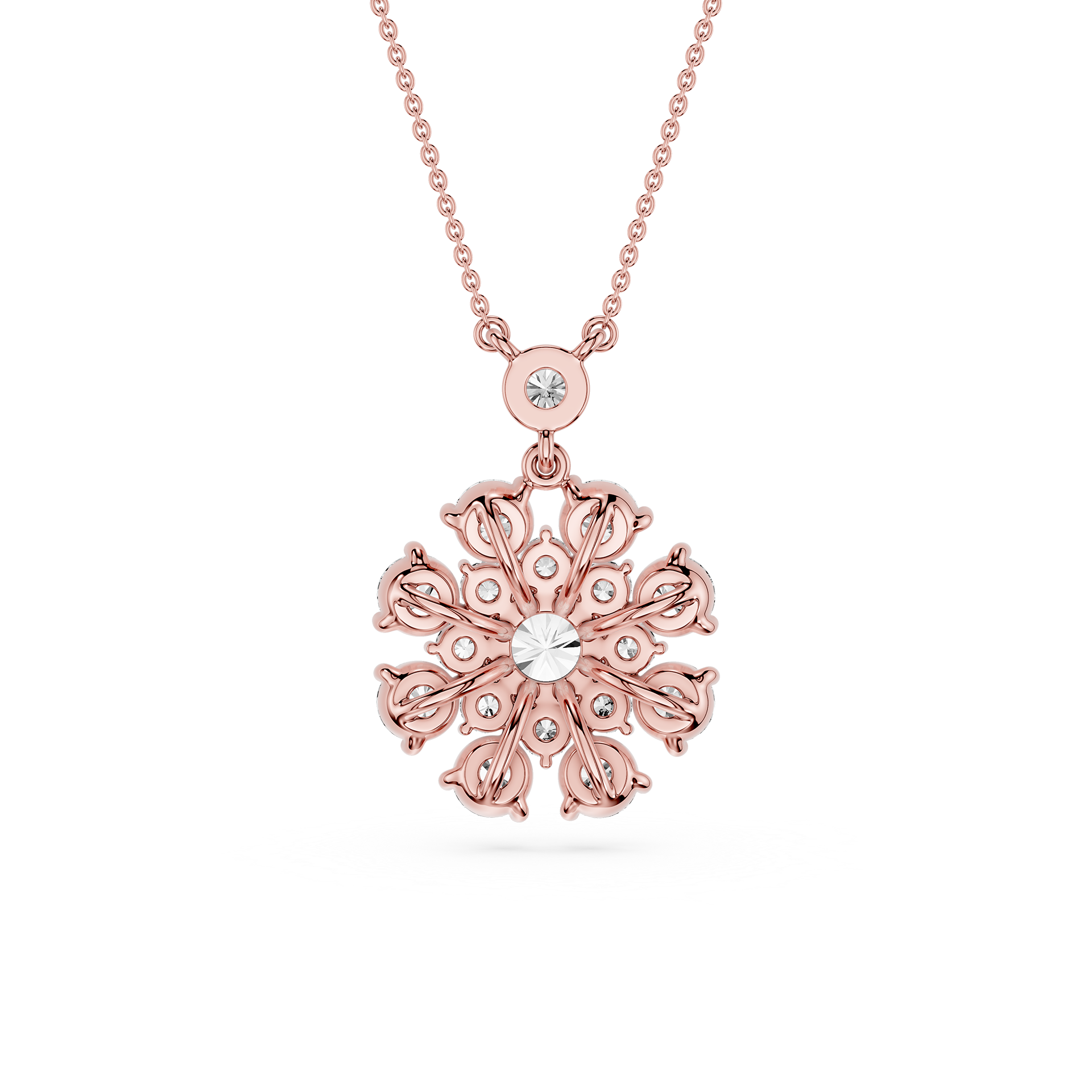 Round Lab Grown Diamond Cluster Pendant