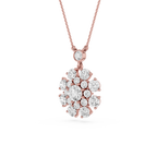 Round Lab Grown Diamond Cluster Pendant