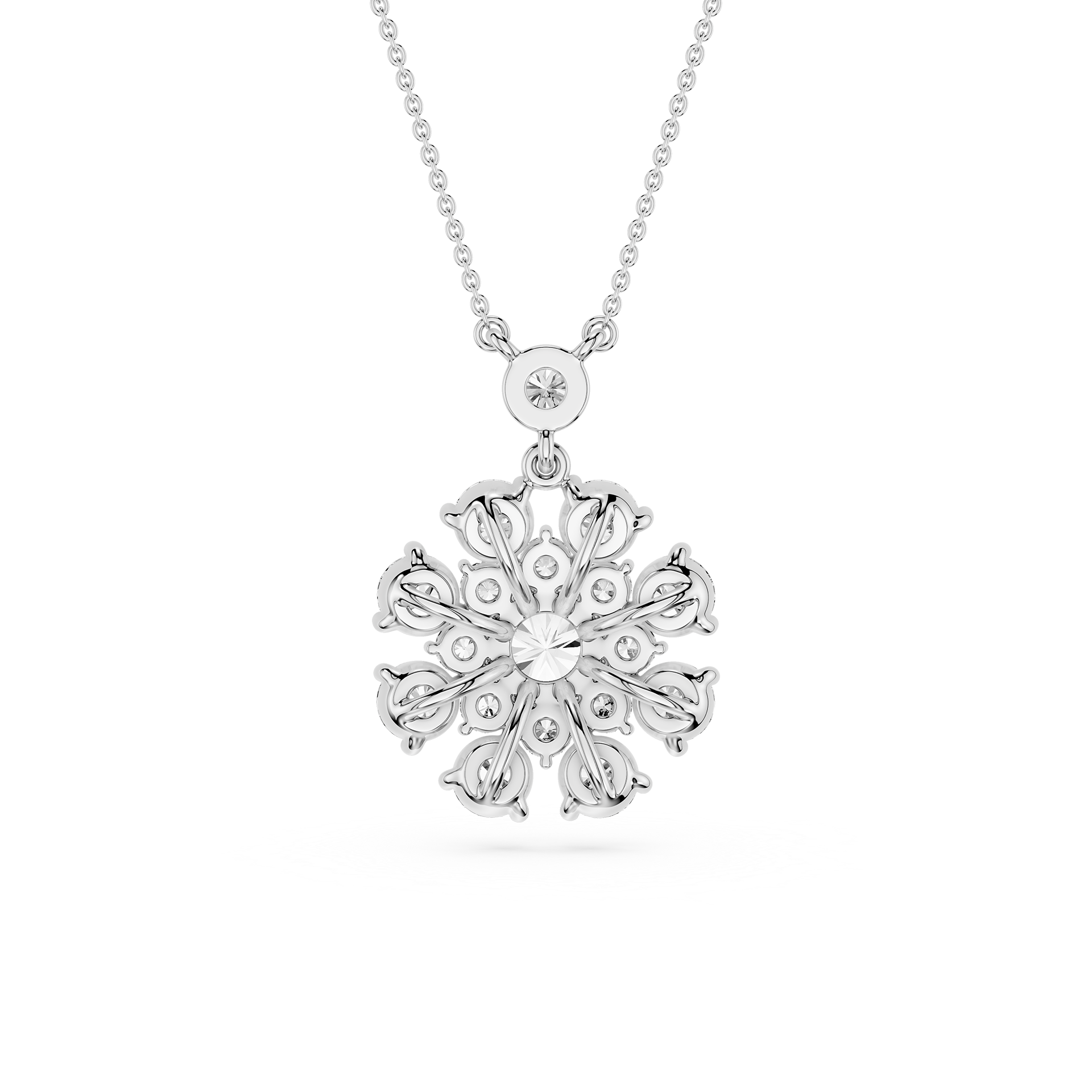 Round Lab Grown Diamond Cluster Pendant