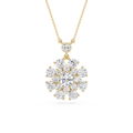 Round Lab Grown Diamond Cluster Pendant