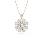 Round Lab Grown Diamond Cluster Pendant
