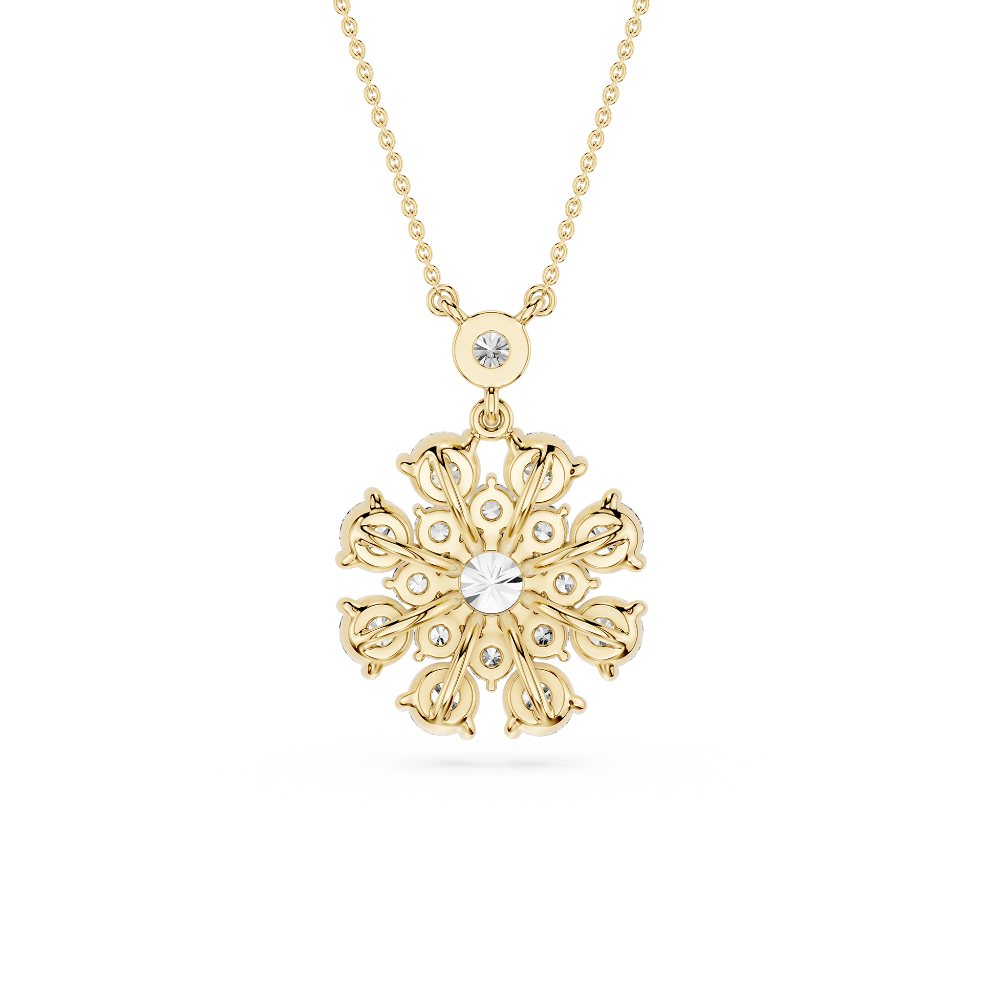 Round Lab Grown Diamond Cluster Pendant