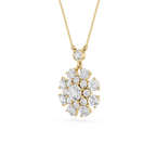 Round Lab Grown Diamond Cluster Pendant